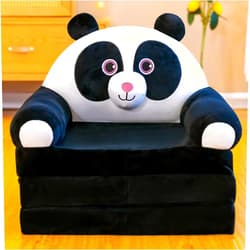 Generic Foldable Kids Sofa Cover, Backrest Armchair 2 in 1 Flip Open Sofa Bed Children Couch for Living Room Bedroom, Cute Cartoon Lazy Plush Sofa for Infant Toddler Baby Boys Girls, Without Liner Filler (B)