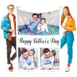 Printwoo Custom Blankets with Photos, Personalised Blankets with Photo & Text, Personalised Photo Blankets, Personalised Gifts for Dad from Daughter Son, Personalised Dad Gifts for Fathers Day