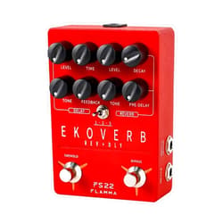FLAMMA FS22 Stereo Delay & Reverb Combo Effects Pedal Ambient Guitar Pedal with 3 Pairs Combo Effects Reverse Delay Shimmer Reverb Tap Tempo Freeze Trail On Function