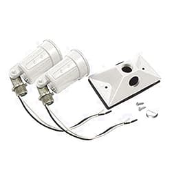 BELL Hubbell-Bell 5621-6 Rectangular Cover 75-100-Watt Combination Lampholders, White, 2 Pack