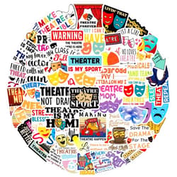 ZCXDF 50pcs Theater Musical Stickers Pack, Classic Musical Stickers, Aesthetic Vinyl Waterproof Arts Stickers for Laptop, Water Bottle, Bumper Car Planner Stickers for Adult Teens.