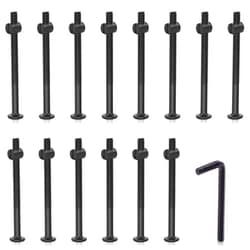 Hilitchi M6 Black Hex Socket Head Screws Bolts Barrel Nuts Hardware Assortment Kit for Crib Baby Bed Furniture Cots (M6×75-25PCS)