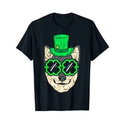 BoredKoalas Funny St. Patrick's Day Shirts Irish Irish Black Tan Shiba Inu Akita Dog St Patricks Day Gift T-Shirt