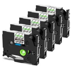 Labelife 5-Pack TZe TZ Tape 12mm 0.47 Laminated Clear Label Tape TZe-131 Replacement for Brother Label Maker Tape Clear TZe131 TZ-131 for Brother P Touch PT-D210 PT-D220 PT-H110 PT-D400 PT-D600 PTD200