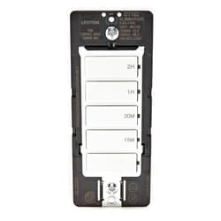 Leviton Countdown Timer Switch for household lights and exhaust fans, 15-30 min, 1-2 hour, No Neutral Wire Required, Single Pole, 15A, 1/2HP/9.8A Fan/Motor, DT102-1LW, White