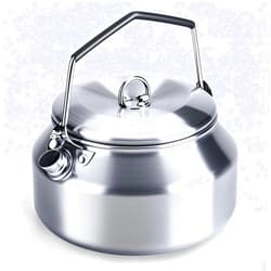 VEADOOLLY Camping Kettle Outdoor Campfire Camp Kettle, 1L Stainless Steel camping tea kettle Coffee Pot, Portable Lightweight Teapot Fast Heating Boiling Water, Ideal for Hiking Picnic Travel, Silver