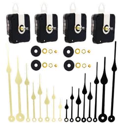 TIKROUND Youngtown 4 Pieces Thread Length 13/64 inch Quartz DIY Wall Clock Movement Mechanism High Torque Long Shaft Clock Movement Replacement with 8 Different Pairs of Hands.