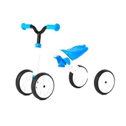 Chillafish Quadie: Stable 4-wheel “Grow-with-Me” Ride-On, 3 Seat Positions with Cookie Storage in the Seat, Silent Non-Marking Wheels and Customization Stickers, Ages 1-3, Blue