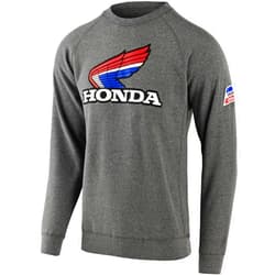 Troy Lee Designs Honda Retro Victory Wing Crew Sweatshirt (SMALL) (GUNMETAL HEATHER)