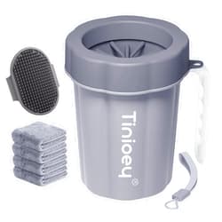 Tinioey Paw Cleaner for Dogs Medium Small Breed with Handle | Dog Paw Cleaner to Clean Muddy Paws | Dog Foot Cleaner Paw Washer for Dogs & Pets| Dog Feet Washer (Gray)