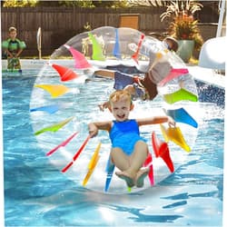 MorTime Inflatable Roller Float, 52'' Colorful Water Wheel, Swimming Pool Roller Toy for Kids and Adults Outdoors
