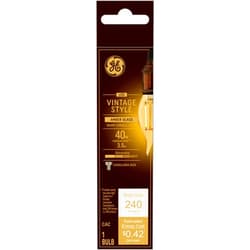 GE Vintage Style LED Light Bulbs, 40 Watt, Amber Finish, Warm Candle Light, Decorative Bulb, Small Base (1 Pack)