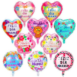 HOWAF 10pcs Mother’s Day Foil Balloons, Happy Feliz Dia Mama Foil Balloons for Mother's Day Party Supplies, Mothers Day Heart Balloons Mylar Balloons for Best Mom Ever Mom’s Birthday Decorations
