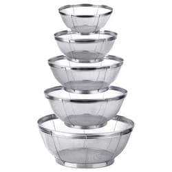 Tiawudi 5 Pack Strainers for Kitchen, 18/8 Stainless Steel Colander, Fine Mesh Strainer for Pasta, Rice and Fruit, Sieve for Strain, Drain, Rinse or Steam, Multi Size Sifter