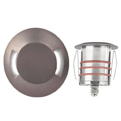 WAC Lighting WAC Landscape Lighting, LED 2in 12V Round Beveled Bi-Directional Top Inground Indicator Light 3000K in Stainless Steel Coated with Bronze