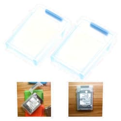 Wusteg 2 Pcs 2.5 Inches Hard Drive Disk Protective Box Portable Hard Drive Storage Case SSD Protection Storage Box Blue