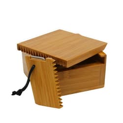 COR Surf Bamboo Surfing Wax Box Holder with Surf Fin Allen Key