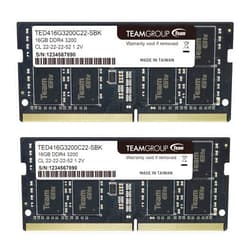 TEAMGROUP Elite DDR4 32GB Kit (2 x 16GB) 3200MHz PC4-25600 CL22 (2933MHz or 2666MHz)Unbuffered Non-ECC 1.2V SODIMM 260-Pin Laptop Notebook PC Computer Memory Module Ram Upgrade - TED432G3200C22DC-S01