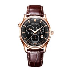 REEF TIGER Men's World Time Watches Rose Gold Automatic Analog Watches with Date Day RGA1951 (RGA1951-PBS)