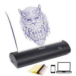VLOXO Thermal Transfer Tattoo Printer, Cordless Portable Tattoo Machine Rechargeable Thermal Stencil Copier Compatible with iOS & Android Phone with 10pcs Tattoo Transfer Paper
