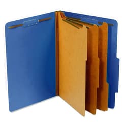 Pendaflex Classification Folders, Standard, 3 Dividers, Embedded Fasteners, 2/5 Cut Tab, Dark Blue, Letter, 10/BX (24096)