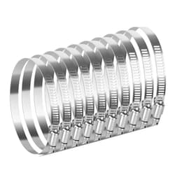 Gudui 10 Pack 6 Inch Hose Clamp Stainless Steel Adjustable Duct Clamps Large Worm Gear Hose Clamps Assortment Kit Metal Pipe Clamps for Air Ducting, Dryer Vent Hose, Plumbing, Automotive