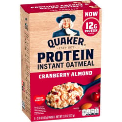 Quaker, Instant Oatmeal, Cranberry Almond, 6x 2.18 Oz Pouches per Box