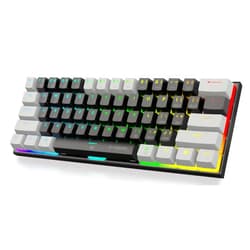 E-YOOSO 60% Wired Mechanical Gaming Keyboard, RGB Backlit Ultra-Compact 61 Keys Hot Swappable Mini Waterproof Wired Office Keyboard with Blue Switches for Windows, Mac OS Gamers (Black Grey)