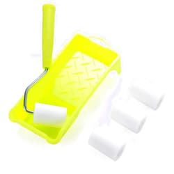 KUPOO Paint Roller 2 Inch,High-Density Foam Roller with Frame,Tray,Mini Paint Roller Refills, Small Sponge Roller Painting Supplies for Smaller DIY Stenciling Projects(Pack of 6)