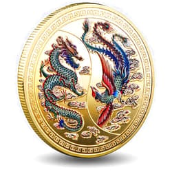 Gimilang Prosperity Brought by The Chinese Loong and The Phoenix Lucky Coin Lottery Ticket Scratcher Tool - Chinese Good Luck Charms Challenge Coin