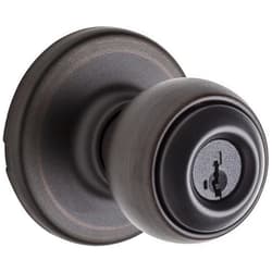 Kwikset Polo Entry Door Knob with Lock and Key, Secure Keyed Handle Exterior Doorknob, Front Entrance and Bedroom, Venetian Bronze, Pick Resistant SmartKey Rekey Security
