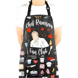 VAMSII Cook Show Gift Chef Ramsay Fan Club Apron With Pockets Chef Ramsay Fan Kitchen Gift