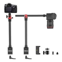 jusmo MT-88 Overhead Camera Mount Desk Stand Phone Holder for Video Recording, Horizontal/Vertical Switching, Aluminum 4-Sections Light Stand for DSLR, Cameras, Phones, Lights, Max Load 13.23Ibs