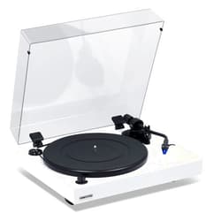 Fluance RT84 Reference High Fidelity Vinyl Turntable Record Player with Ortofon 2M Blue Cartridge, Speed Control Motor, High Mass MDF Wood Plinth, Vibration Isolation Feet - Piano White