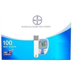 Generic Test Strips Made for Blood Glucose Testing, Compatible with Bayer Glucometer only 100 nos, White
