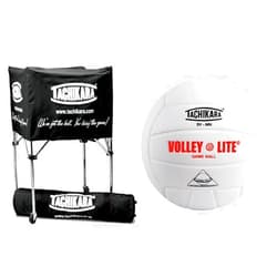 Tachikara BIK-SP Portable Ball Cart (Black) & Volley-Lite® SV-MN Indoor Vol