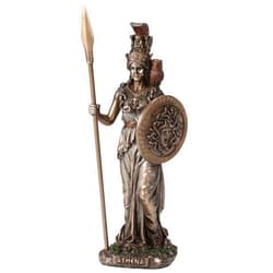Veronese Design 6 1/2 Athena The Greek Goddess of Wisdom Resin Sculpture Cold Cast Bronze Finish