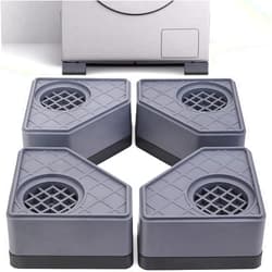 Sakolla Anti Vibration Pads for Washing Machine - Washer and Dryer Pedestals High Hard Wearing Square Rubber Foot Pads, Noise Cancelling and Shock Support Protects Pedestals (4 Pcs)