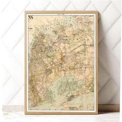 MG Global Historical Poster of Old Queens 1886 New York Genealogy Kings | 11x17 12x18 16x24 24x36 Unframed Print Wall Art for Gift | Vintage Antique Rustic Home Office Decor