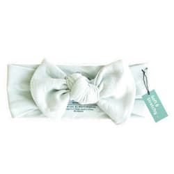 Caden Lane Baby Headwrap with Knotted Bow, Soft & Stretchy Bamboo Viscose, Comfortable Infant Hairband for Newborn & Toddler Girls, Ideal Gift for Baby Shower & Milestone Celebration, Lily Pad Green
