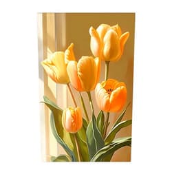 Worihut 5D Diamond Painting Kits 8x12 Inch Round Full Drill Tulips Diamond Art Kits for Adults, Handmade Gifts for Home Wall Decor
