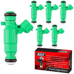 MACAX Set of 6 Fuel Injectors 35310-37150 FJ660 Replacement Compatible with Hyundai Accent Tiburon Sonata Tucson Santa Fe Kia Rio Optima Sportage Magentis 1.6L 2.5L 2.7L L4 V6 - Replaces 842-12255