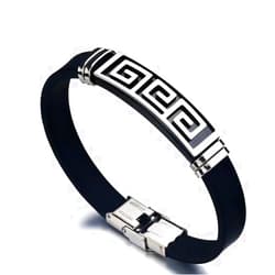 Pierre Lorren PierreLorren 18kt Greek Key Bracelet Meander Jewelry White GOLD Silver Mens Ancient Greek Infinity Bracelet for men HANDMADE LOVE Bangle Meandros Labyrinth Celtic Minimalist Eternal Bracelet for Him