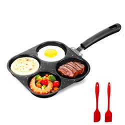 Puraville Egg Frying Pan, 4-Cup Nonstick Granite Omelette Skillet Pancake Pan and Healthy Egg Cooker Suitable for Gas Stove and Induction Cookware
