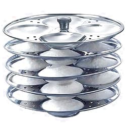 T TABAKH Tabakh 5-Rack Stainless Steel Stand, Makes 20 Idlys, Medium, Silver