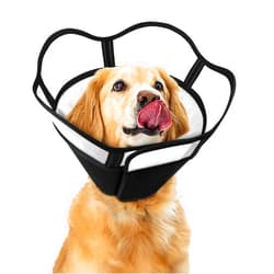 Marnonsis Dog Cones for Large Dogs, Soft Dog Cone Collar for Medium Dogs, Comfortable Dog Cone Alternative to Stop Licking, Adjustable Large Dog Cone for Dog After Surgey (BlackGrey, L)