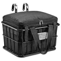 CDYWD Bike Basket Front with Removable Liner Bag, Large Bicycle Front Basket for Men Women, Heavy Duty Metal Bike Cargo Basket for Adult Bikes, Ebike, Electric Bike, Mountain Bike, City Bike, Cruiser