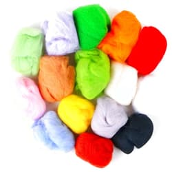 MIDELONG Needle Felting Wool, Fibre Wool Yarn Roving Needle Felt Wool Hand Spinning for Wool Felting Yarn Supplies DIY Craft Materials, 3g/Color, Pack of 15