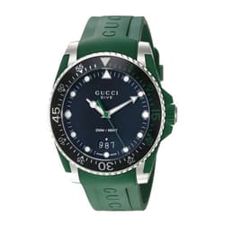 Gucci Quartz Stainless Steel and Rubber Casual Green Men's Watch(Model: YA136310)