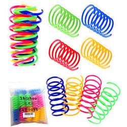 Shizhoo Cat Spring Toy, 30 Pcs Cat Kittens Toys Plastic Colorful Coil Spiral Springs for Swatting, Biting, Hunting, and Active Healthy Play Interactive Cat Toys indoor Cats